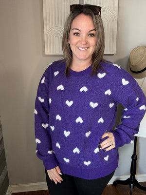 Purple Heart Sweater-plus