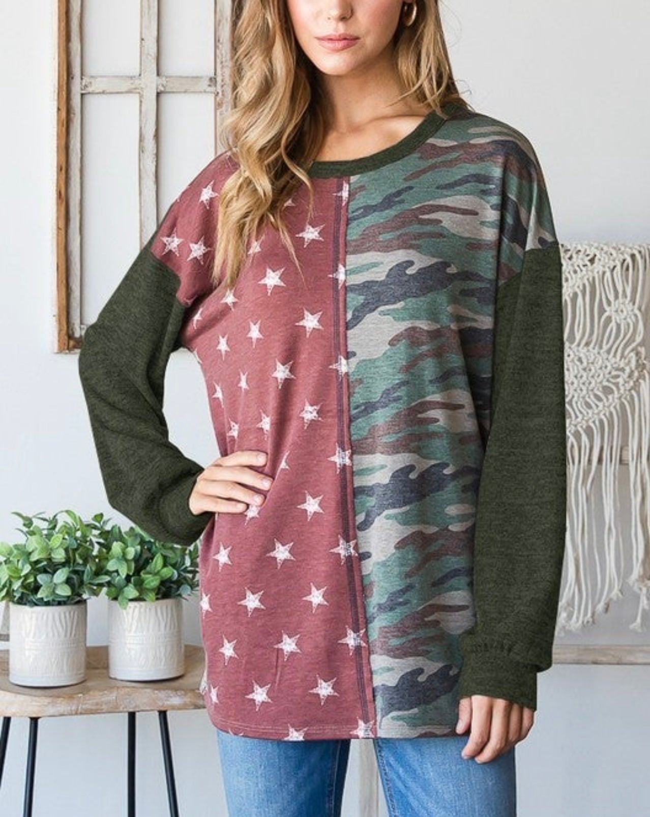 Olive americano star top. 1x&3x