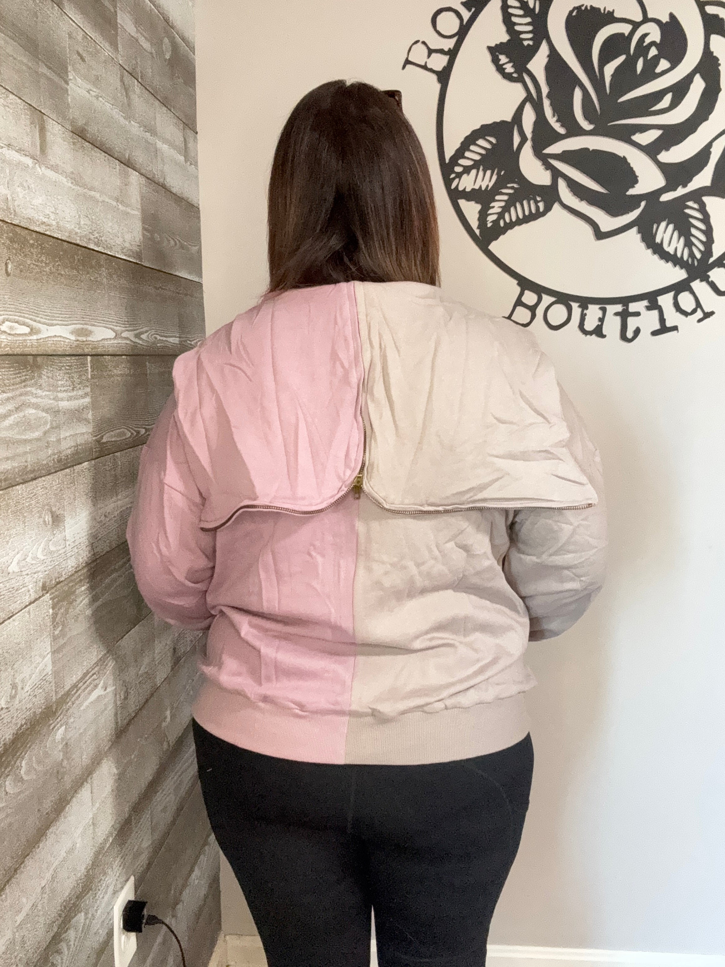 Dusty Lavender Hoodie Zip Up. S&M