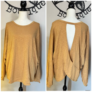 Mustard open back top. 3x