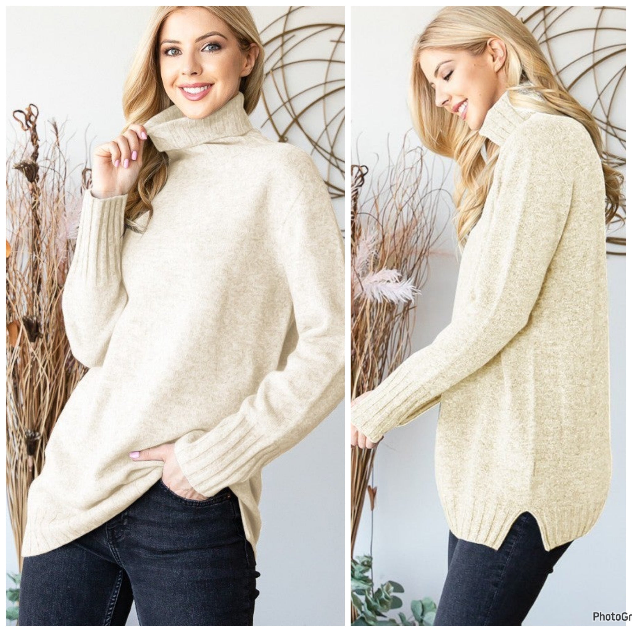 Buttercream turtleneck sweater. 1x/2x