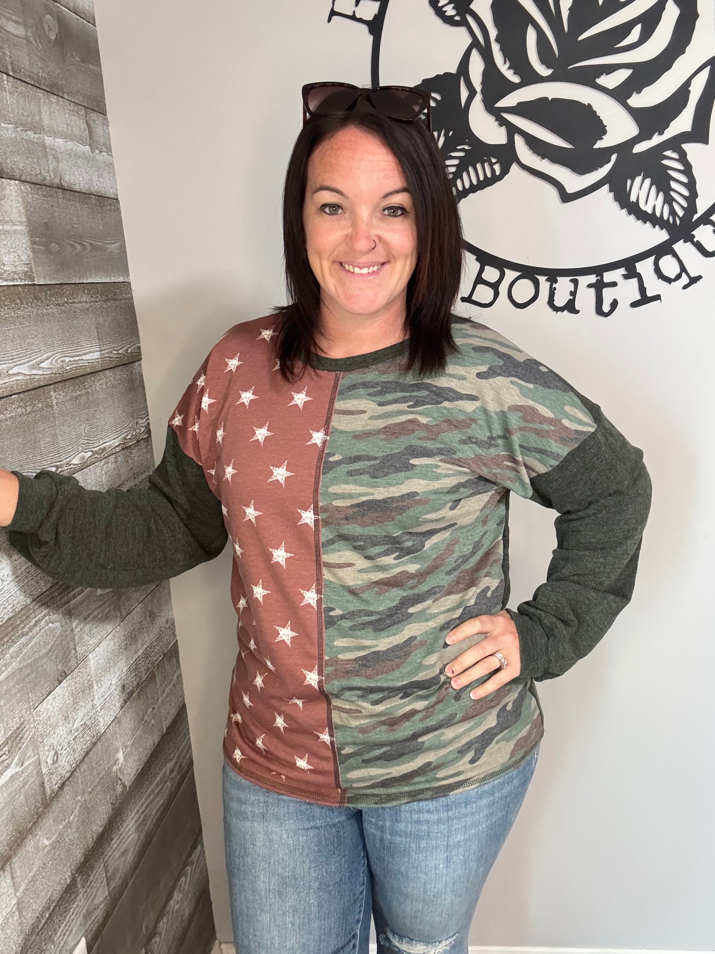 Olive americano star top. 1x&3x