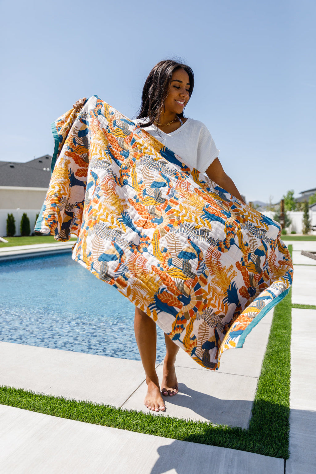 Luxury Beach Towel in Bird Of Paradise