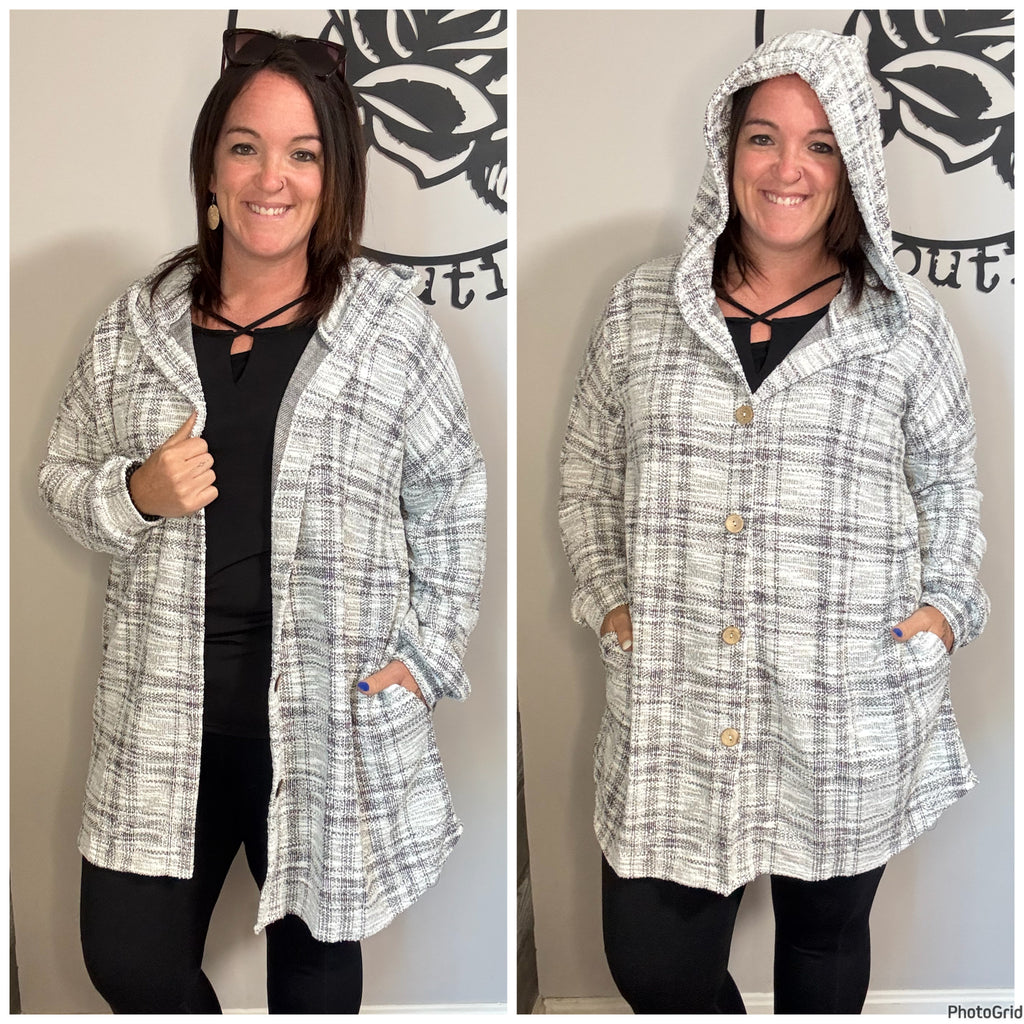 Boulce Hoodie Cardigan. 1x&3x