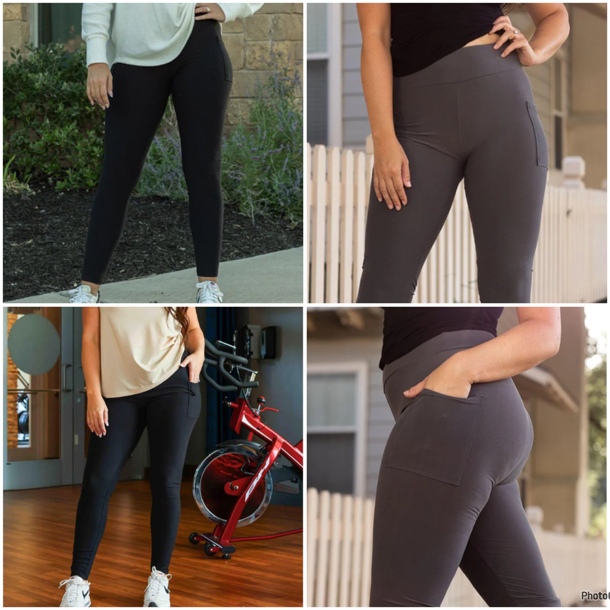 Fleece lined leggings with pockets.