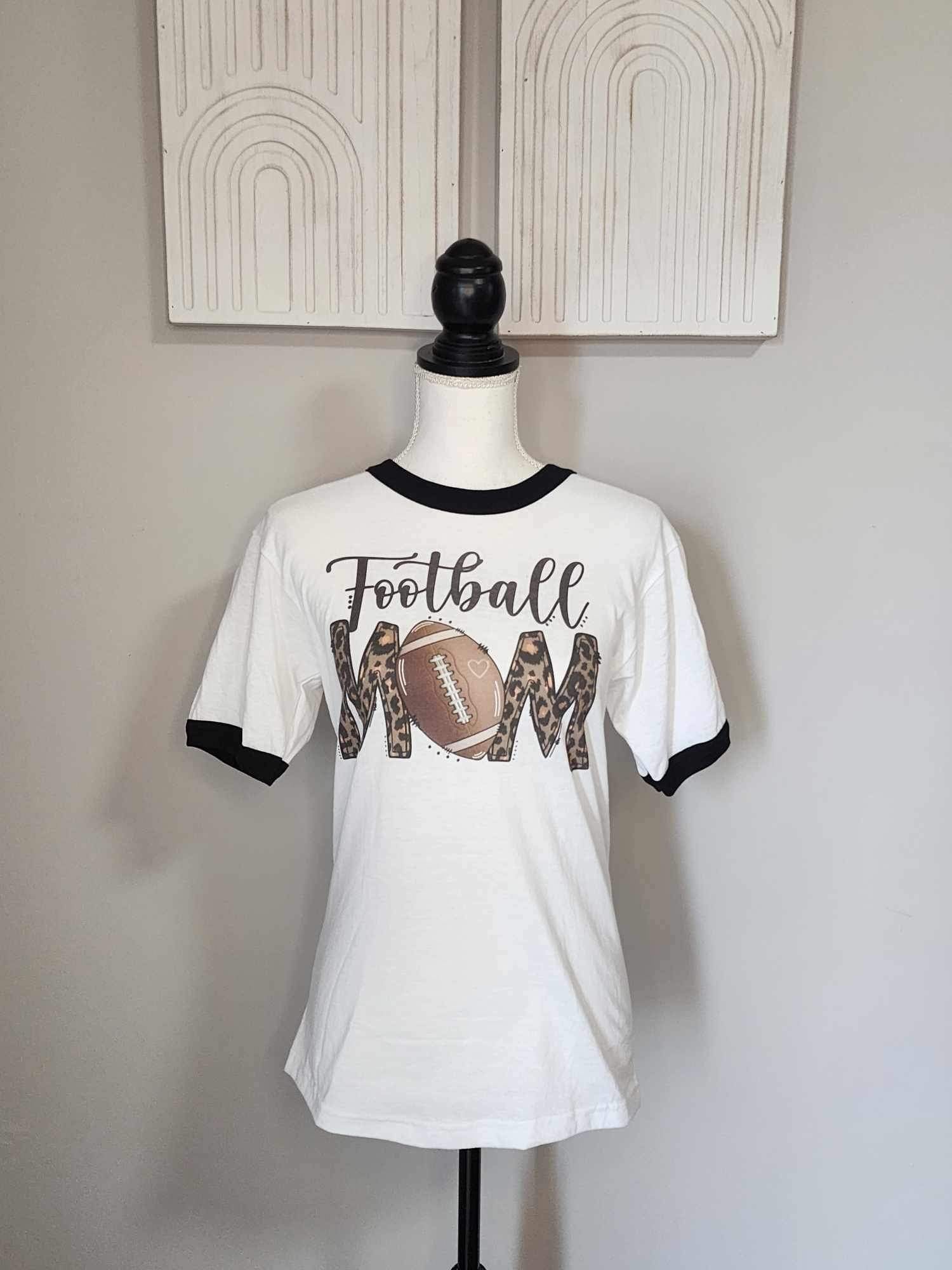 S Football Mom Ringer Tee