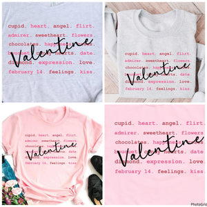 Valentine Typographu Tee or Sweatshirt