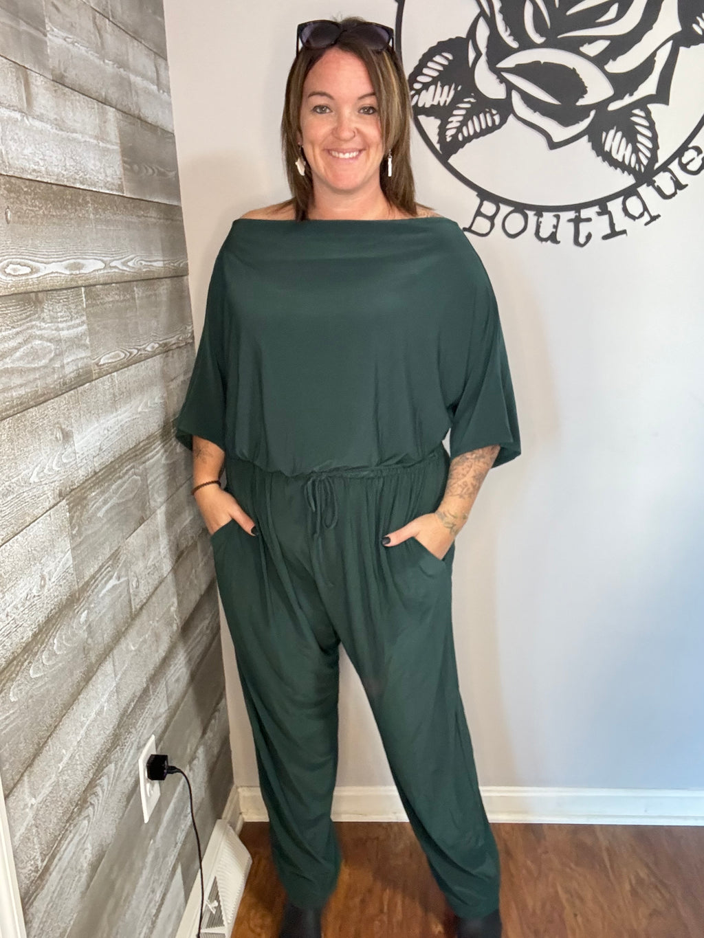 Emerald Green Jumpsuit. 1x&2x