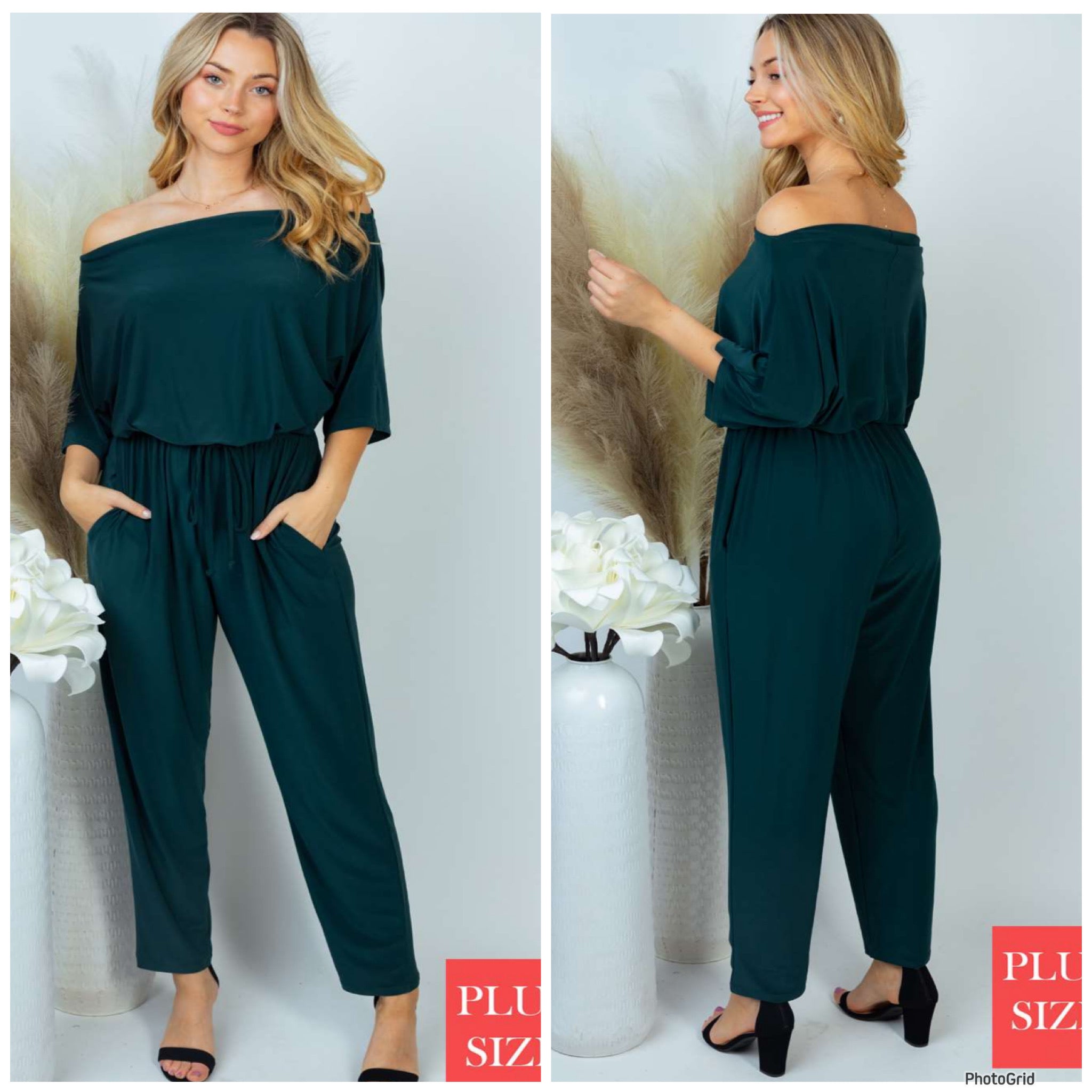 Emerald Green Jumpsuit. 1x&2x