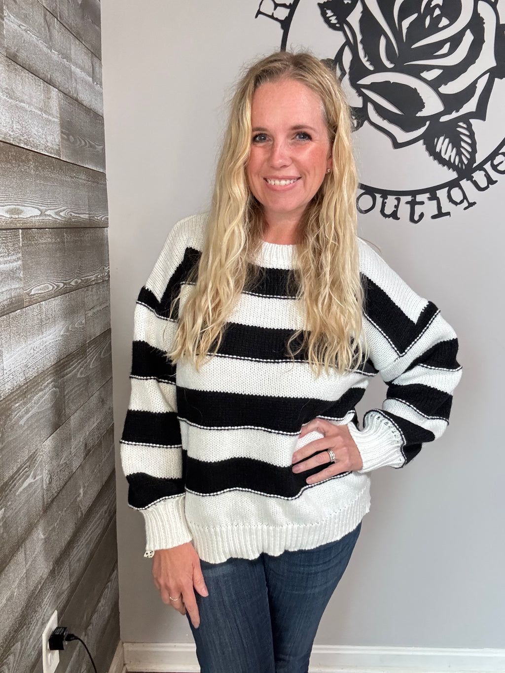 Black & White Stripe Sweater