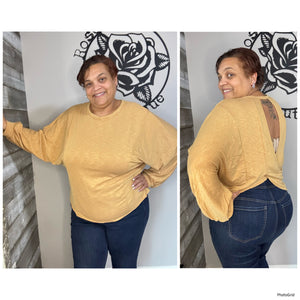 Mustard open back top. 3x