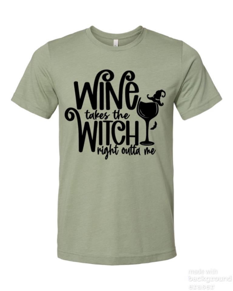 Wine Takes the Witch Tee