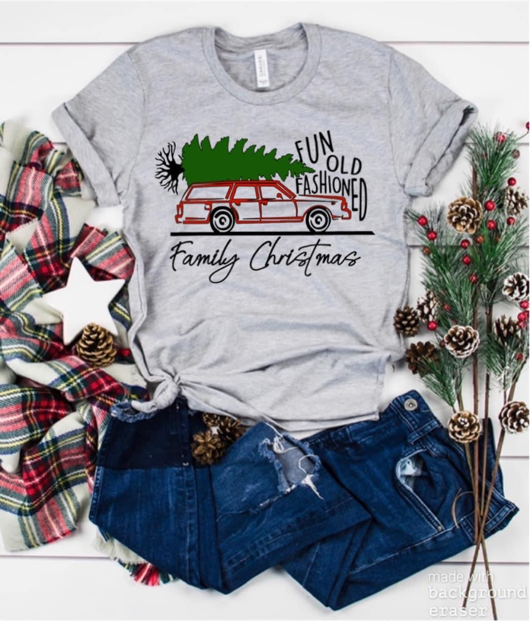 Fun Old Fashioned Family Christmas Tee
